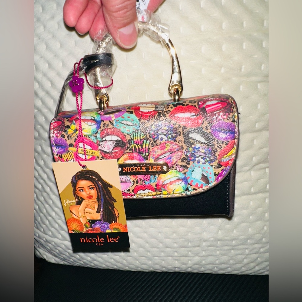 Nicole Lee Colorful Mini Print Satchel - Picture 5 of 9